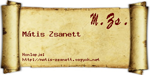 Mátis Zsanett névjegykártya